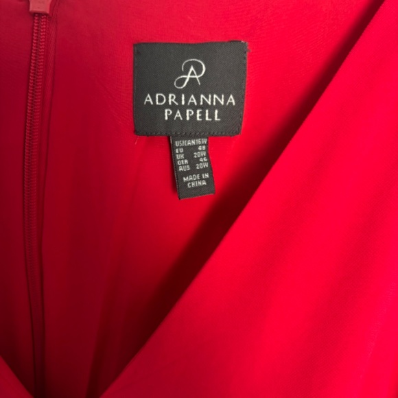 Adrianna Papell Red Tonal Overlay Jumpsuit NWT Size 16W - Picture 3 of 5